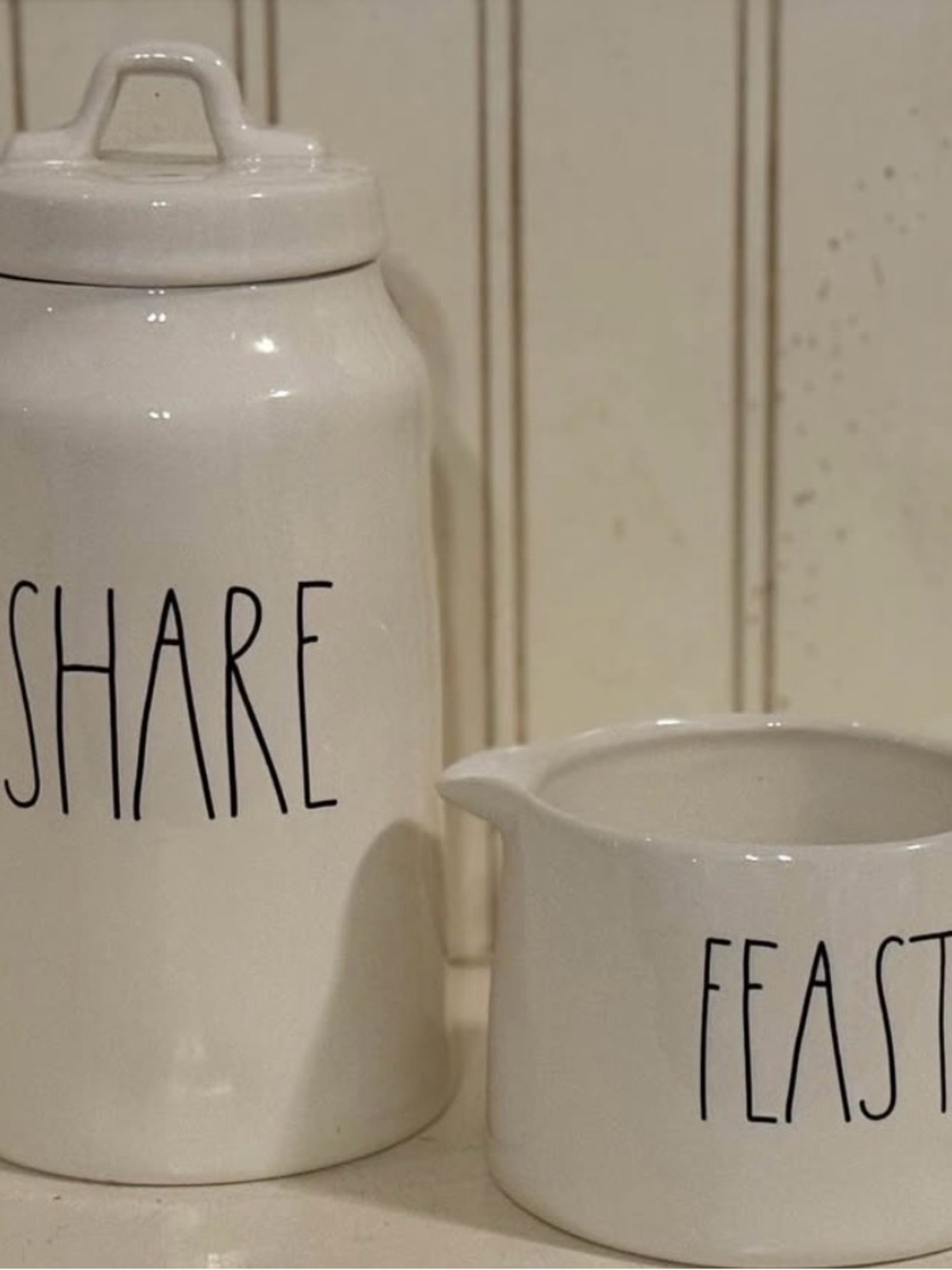 Rae Dunn Gravy boat & canister